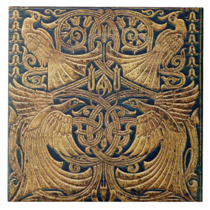 Viktorianische Pfauenbuchdeckung Fliese