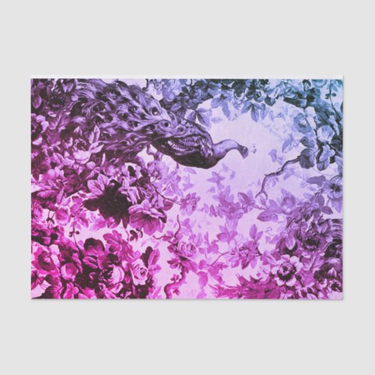 Viktorianische Pfauenflora elegant Seidenpapier (Vorderseite)