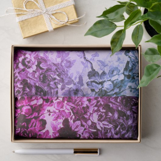 Viktorianische Pfauenflora elegant Seidenpapier (Geschenk)