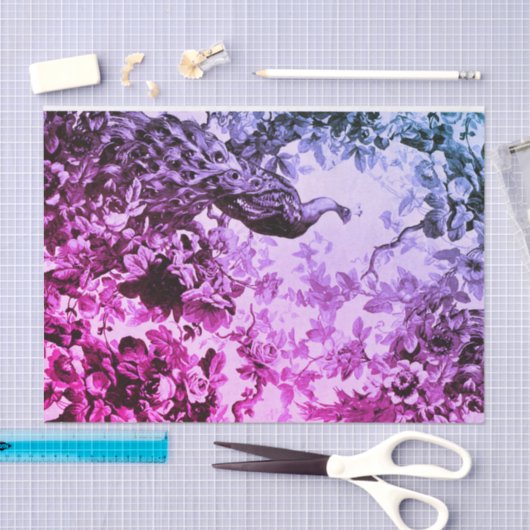 Viktorianische Pfauenflora elegant Seidenpapier (Handwerk)