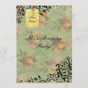 Viktorianische Pfirsichgeburtstagseinladung Einladung