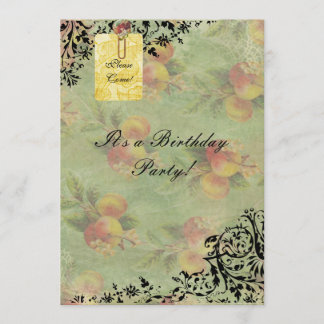 Viktorianische Pfirsichgeburtstagseinladung Einladung