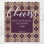 Viktorianische Pflaumen und Goldkrüge Weinetikett (Einzelnes Label)