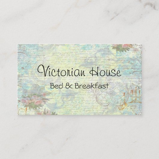 Viktorianische Pink Roses Business Cards Visitenkarte (Vorderseite)