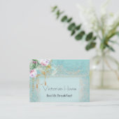 Viktorianische Pink Roses Business Cards Visitenkarte (Stehend Vorderseite)