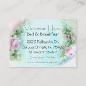 Viktorianische Pink Roses Business Cards Visitenkarte (Rückseite)