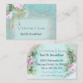 Viktorianische Pink Roses Business Cards Visitenkarte (Vorne/Hinten)