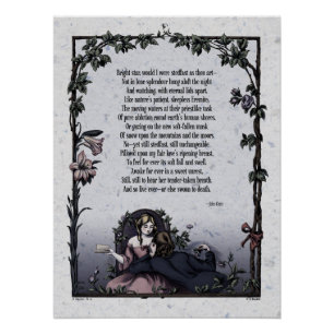 Viktorianische Poesie Art Keats "Bright Star" Glos Poster
