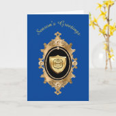 Viktorianische Polizeiabteilung Weihnachtskarte Karte (Gelbe Blume)