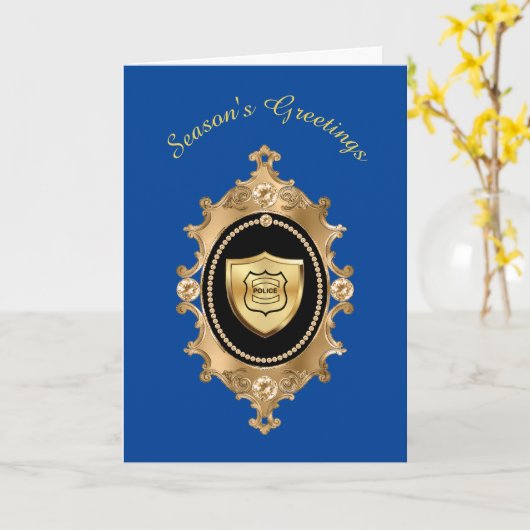 Viktorianische Polizeiabteilung Weihnachtskarte Karte (Gelbe Blume)