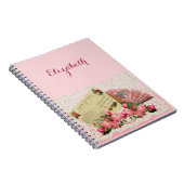 Viktorianische Postkarte, Lüfter, Rose, Spitzen Do Notizblock (Rechte Seite)