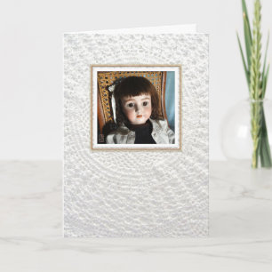 Viktorianische Puppe "Francis" auf Crocheted Lace  Karte