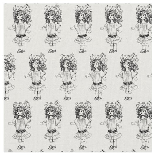 Viktorianische Puppe Stoff (Nahaufnahme)