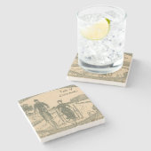 Viktorianische Radfahrer Steinuntersetzer (Seitenansicht)