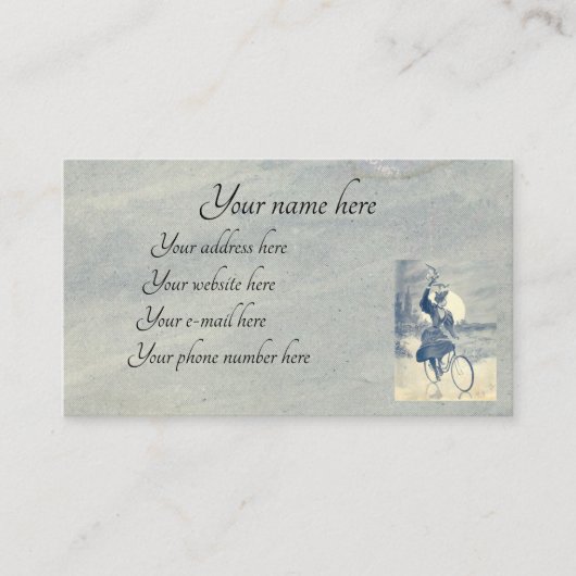 Viktorianische Radlerin Visitenkarte (Vorderseite)