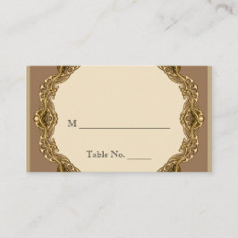 Viktorianische Rahmen in Gold-Hochzeiten-Platzkart Platzkarte