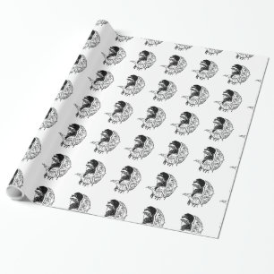 Viktorianische Regency-Frau mit Parasol-Portrait Geschenkpapier
