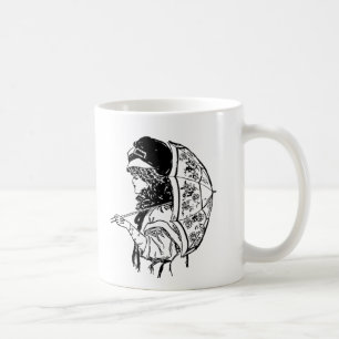 Viktorianische Regency-Frau mit Parasol-Portrait Kaffeetasse