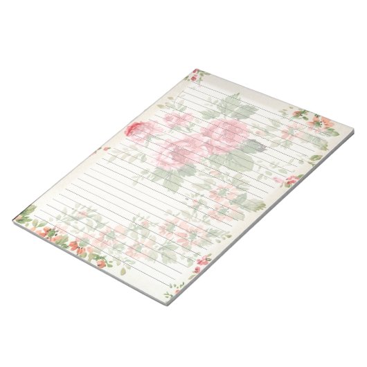 Viktorianische Retro-Rose mit großem Regal Mitte J Notizblock (angewinkelt)