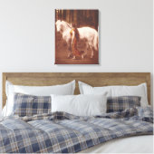 Viktorianische Romantik-Girl mit Weißer Stallion Leinwanddruck (Insitu (Schlafzimmer))