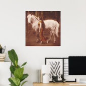 Viktorianische Romantik-Girl mit Weißer Stallion Poster (Heimbüro)