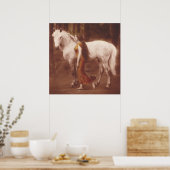 Viktorianische Romantik-Girl mit Weißer Stallion Poster (Küche)