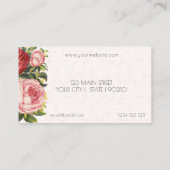 Viktorianische Rosa-Burgandi-Rose Visitenkarte (Rückseite)