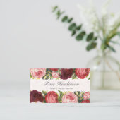Viktorianische Rosa-Burgandi-Rose Visitenkarte (Stehend Vorderseite)