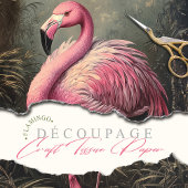 Viktorianische rosa Flamingo Vintage Illustration Seidenpapier