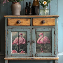 Viktorianische rosa Flamingos im Vintage-Stil