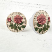 Viktorianische Rosa-Rose auf Notenblättern Keramikknauf