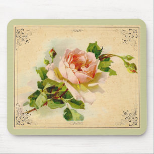 Viktorianische rosa Rose Mousepad