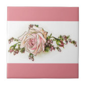 Viktorianische rosa Rose und Fliese (Vorderseite)
