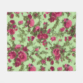 Viktorianische rosa Rosen Fleecedecke (Vorderseite (Horizontal))