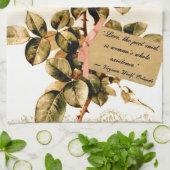 Viktorianische rosa Rosen mit motivierend Zitat Küchentuch (Gefaltet)