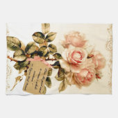 Viktorianische rosa Rosen mit motivierend Zitat Küchentuch (Horizontal)