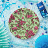 Viktorianische rosa Rosen Pappteller (Party)