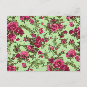 Viktorianische rosa Rosen Postkarte