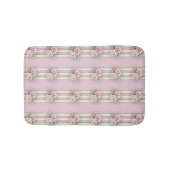 Viktorianische rosa Rosen weiße Ecru Punkte u. Badematte (Vorderseite)