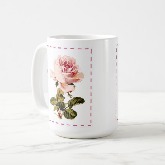 Viktorianische Rosa-Tasse Kaffeetasse (Vorderseite Links)