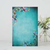 Viktorianische Rose Blume elegante Schreibwaren Briefpapier (Stehend Vorderseite)