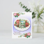 Viktorianische Rose Blumenfreundschaftkarte Postkarte (Stehend Vorderseite)