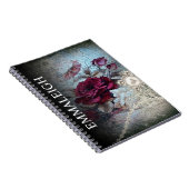 Viktorianische Rose Bohemische Perlen Monogramm Notizblock (Rechte Seite)