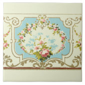 Viktorianische Rose Cluster & Scrolls Border Fliese (Vorderseite)