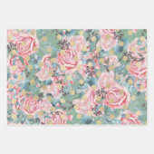 Viktorianische Rose Damast Lilie elegant  Geschenkpapier Set (Vorderseite)