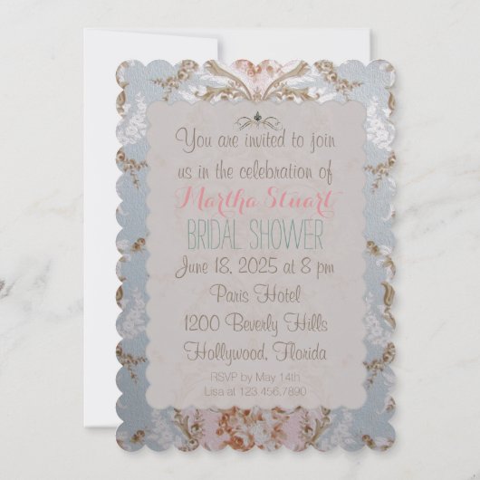 Viktorianische Rose - Einladungen/UAWG Einladung (Rückseite)