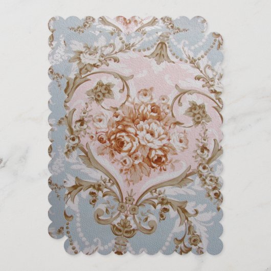 Viktorianische Rose - Einladungen / UAWG Wedding B (Vorne/Hinten)