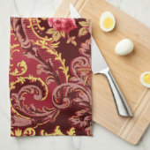 Viktorianische Rose elegante florale Vintag Geschirrtuch (Viertel Falte)