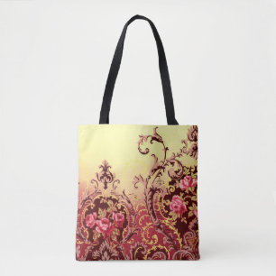 Viktorianische Rose elegante florale vintage rote Tasche