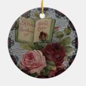 Viktorianische Rose Emblem der Liebe Keramikornament (Hinten)